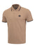 PIQUE STRIPES REGULAR Coyote Brown Polo T-shirt