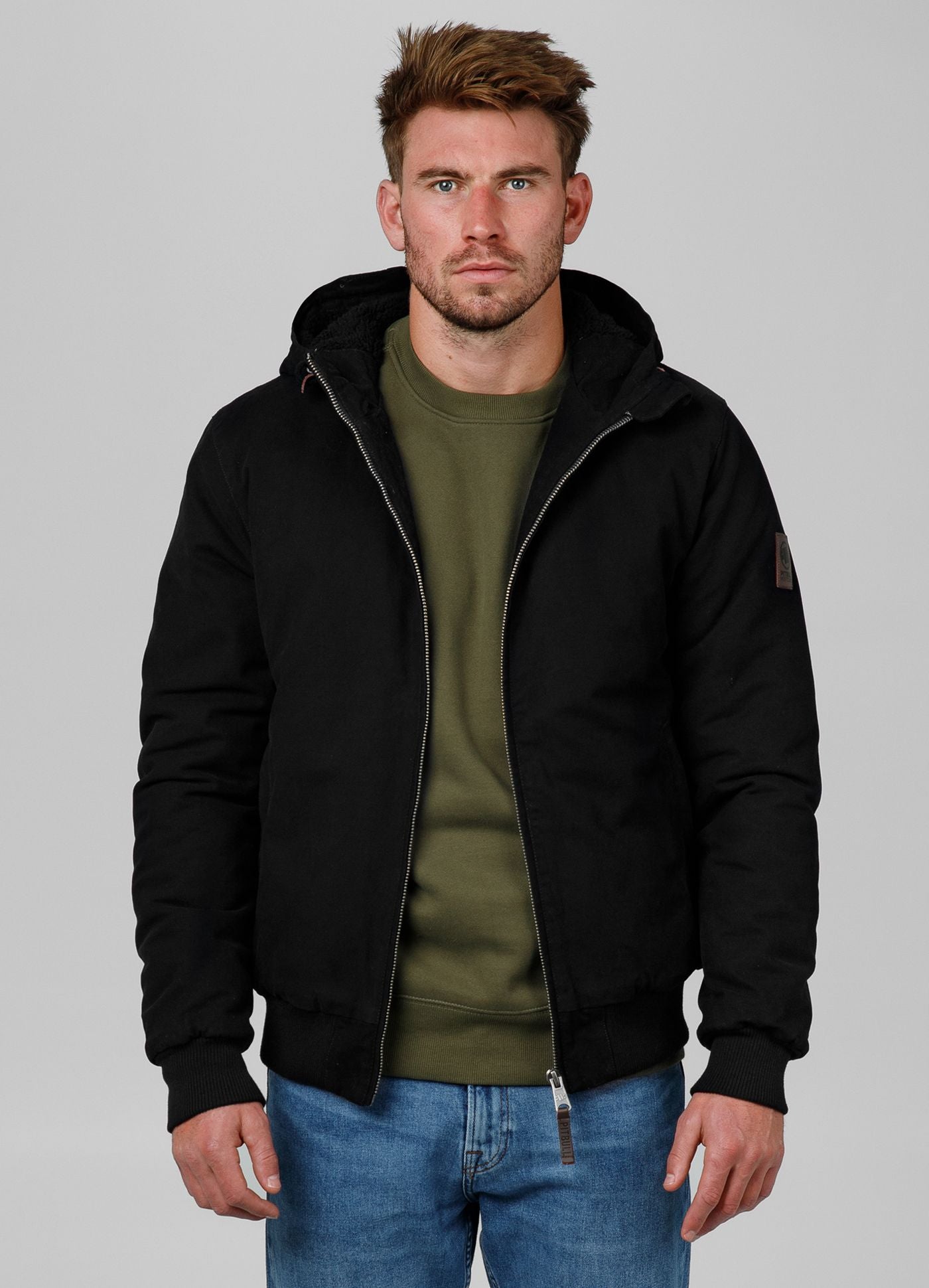 Men's winter hooded jacket Crimson