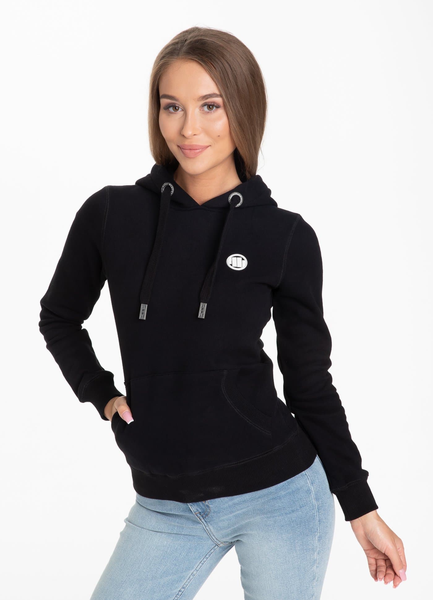 Women's hoodie SMALL LOGO Black - Pitbull West Coast  UK Store