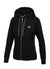 Women's hooded zip DAISY French Terry Black