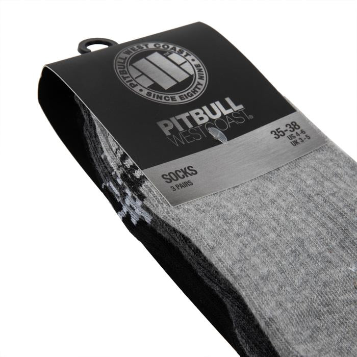 Thin Socks Low Ankle TNT 3pack Grey/Charcoal/Black - Pitbull West Coast  UK Store