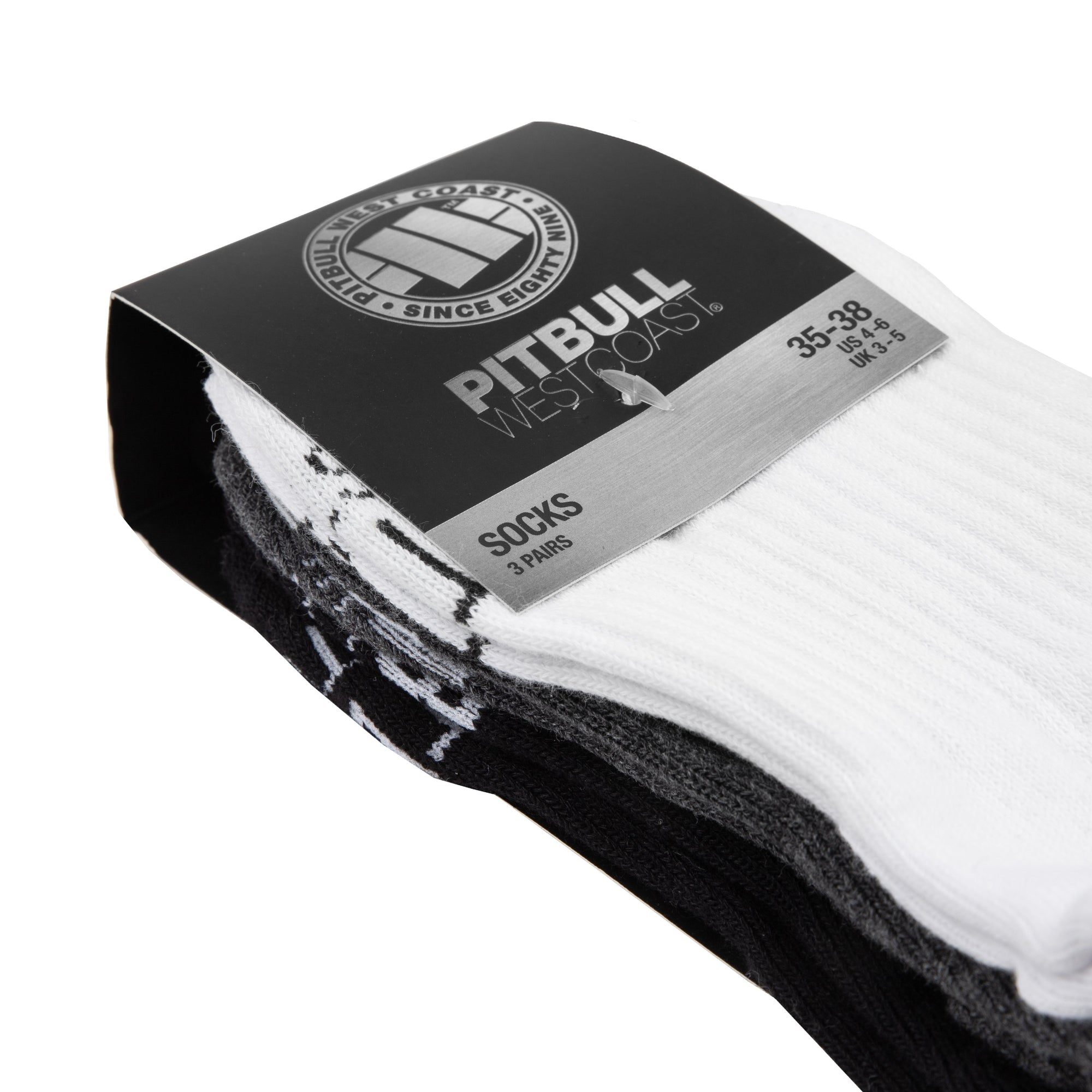 Low Ankle Socks TNT 3pack White/Charcoal/Black - Pitbull West Coast  UK Store